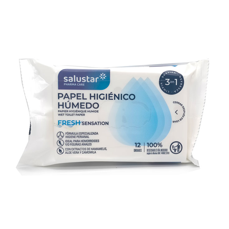 salustar toallitas higiene anal hemorroides 12 unidades - delaUz