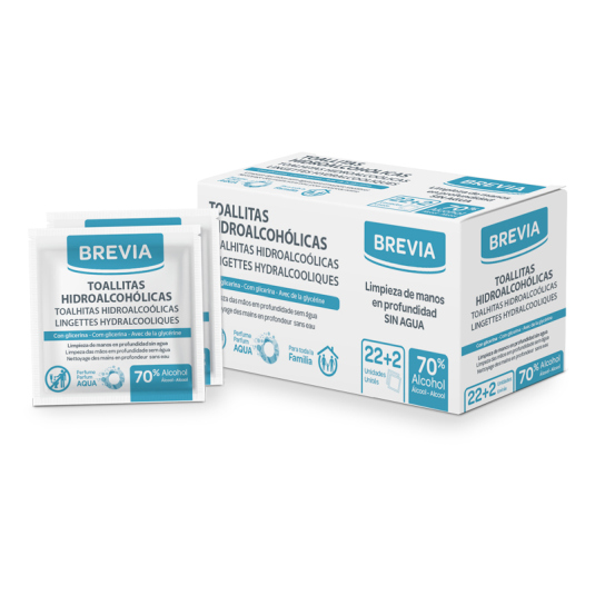brevia toallitas hidroalcoholicas monodosis 24unidades