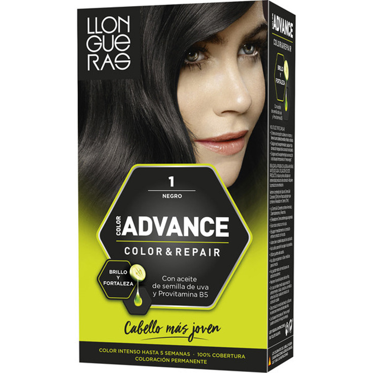 llongueras color advance tinte permanente nº1 negro