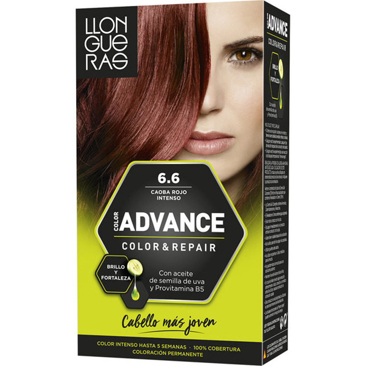 llongueras color advance tinte permanente nº 6.6 caoba rojo intenso