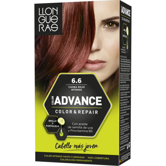 llongueras color advance tinte permanente nº 6.6 caoba rojo intenso