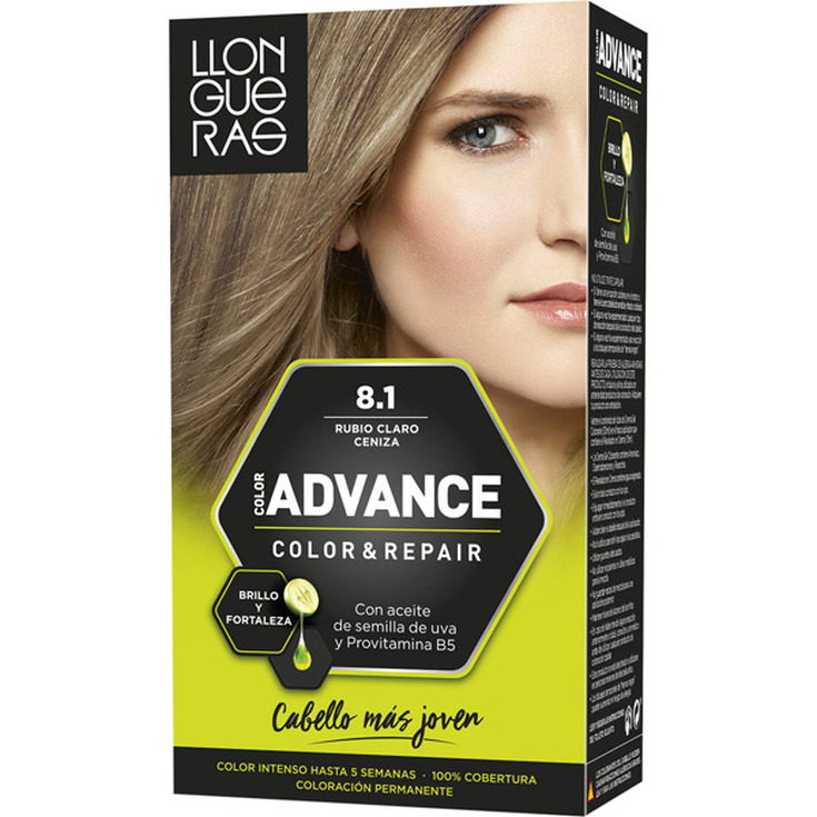 llongueras color advance tinte permanente nº 8.1 rubio claro ceniza llongueras color advance tinte permanente nº 8.1 rubio claro ceniza