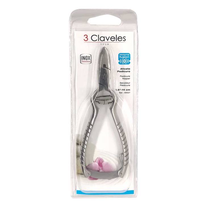 3 claveles alicate pedicura muelle 14cm