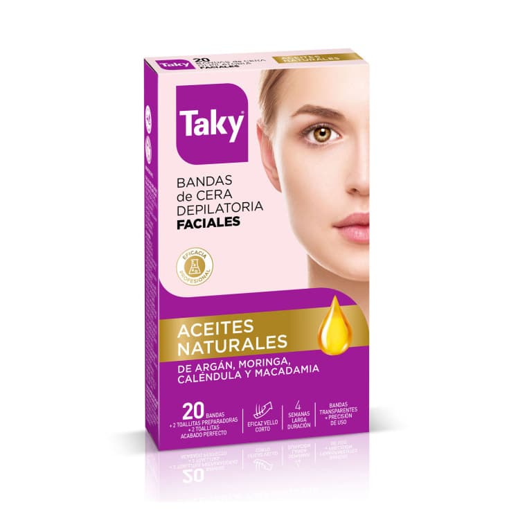 taky bandas cera depilatorias faciales aceites naturales 20ud