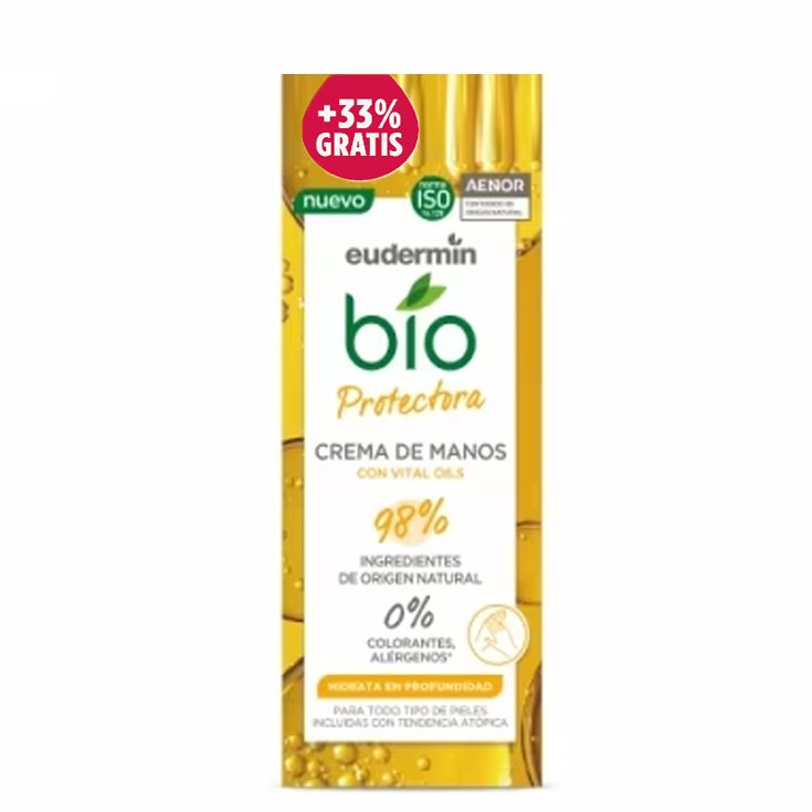 eudermin crema manos bio 75ml + 33% gratis