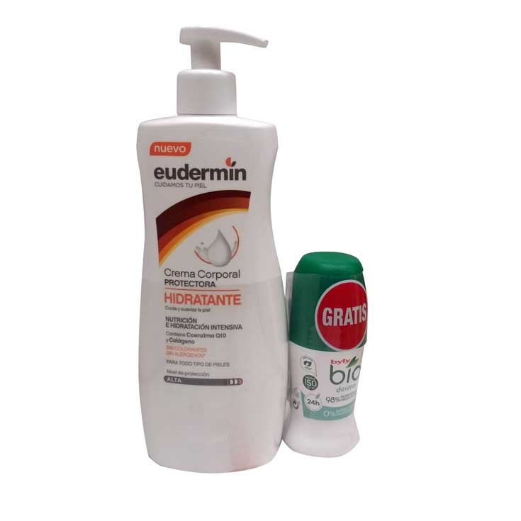 eudermin crema corporal hidratante protectora dosificador 400ml + desodorante billy bio gratis eudermin crema corporal hidratante protectora dosificador 400ml + desodorante billy bio gratis