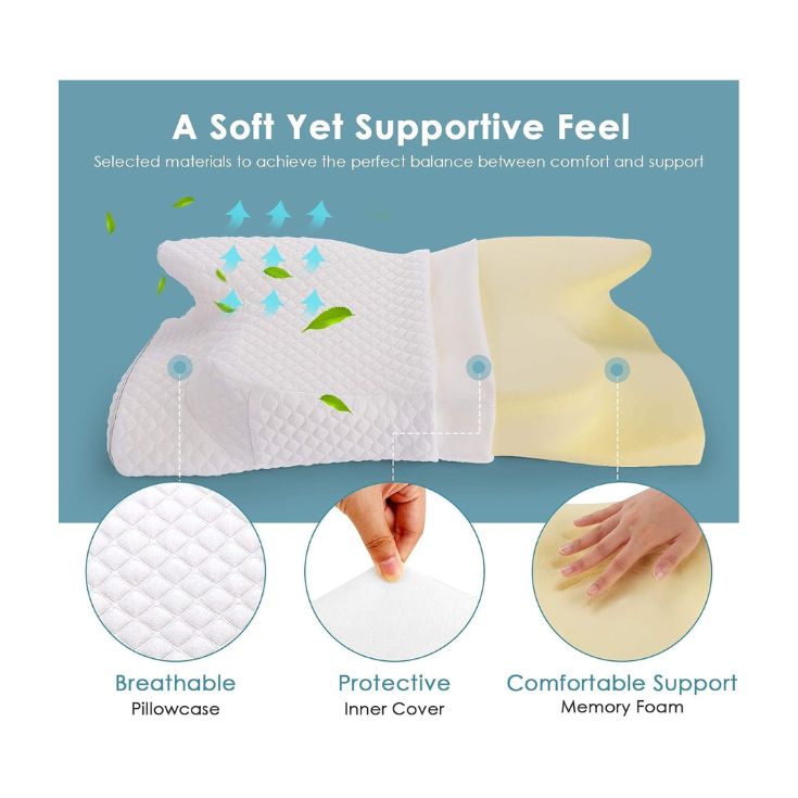 almohada ortopedica ergonomica memory foam pequeña
