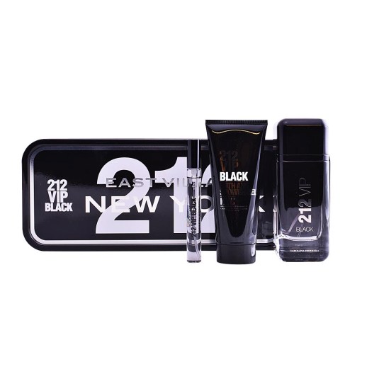 CAROLINA HERRERA 212 VIP BLACK MEN EAU DE PARFUM COFRE 3 PIEZAS CAROLINA HERRERA 212 VIP BLACK MEN EAU DE PARFUM COFRE 3 PIEZAS