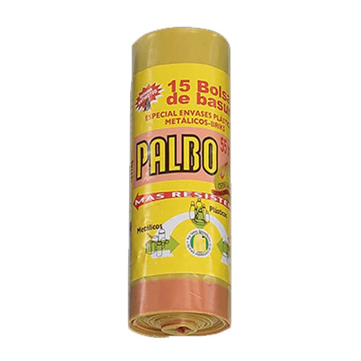 palbo bolsa basura amarilla 30 litros autocierre 15ud palbo bolsa basura amarilla 30 litros autocierre 15ud