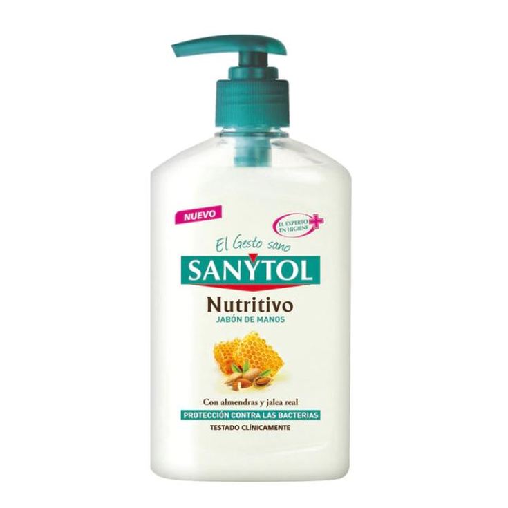 sanytol jabon de manos nutritivo con almendras y jalea real dosificador 250 ml sanytol jabon de manos nutritivo con almendras y jalea real dosificador 250 ml