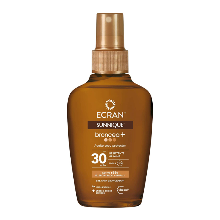 ecran sunnique broncea+ aceite protector bronceador spf30 100ml