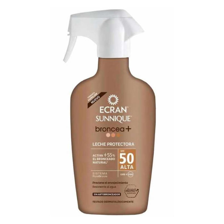 ecran sunnique broncea+ leche protectora solar spf50 pistola 300ml ecran sunnique broncea+ leche protectora solar spf50 pistola 300ml