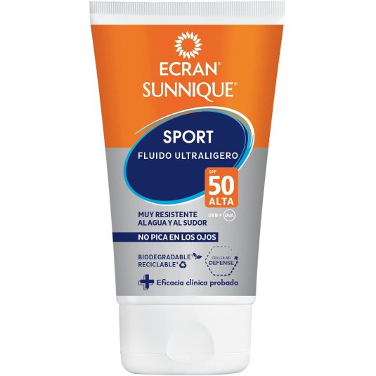 ecran sunnique sport fluido solar facial spf50 40ml