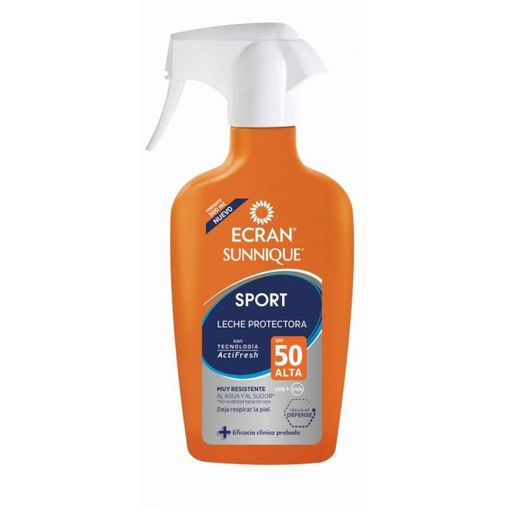 ecran sunnique sport leche protectora solar spf50 pistola 300ml ecran sunnique sport leche protectora solar spf50 pistola 300ml