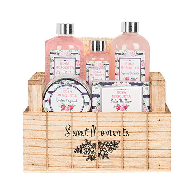 la walkiria set cesta baño madera sweet moments rosa mosqueta 6 piezas la walkiria set cesta baño madera sweet moments rosa mosqueta 6 piezas