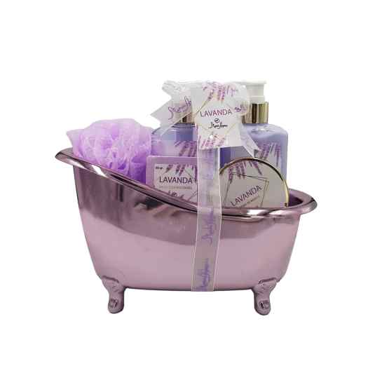 shausa set de baño lavanda en bañera 4 piezas