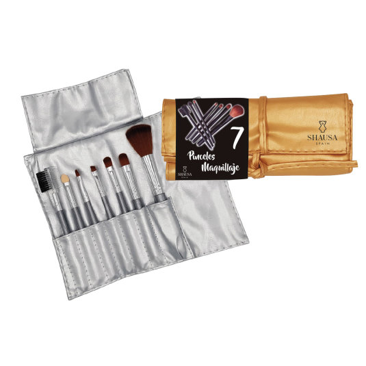 shausa manta pinceles y brochas maquillaje 7 piezas