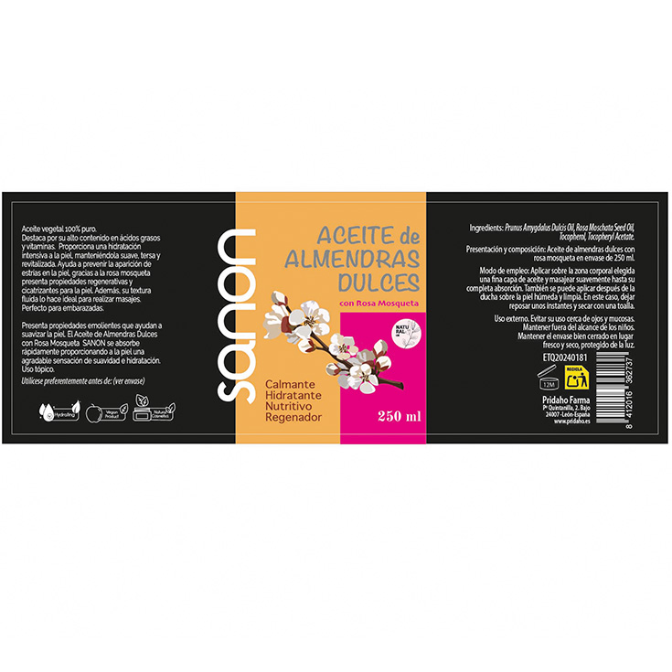 sanon aceite almendras rosa mosqueta 250ml