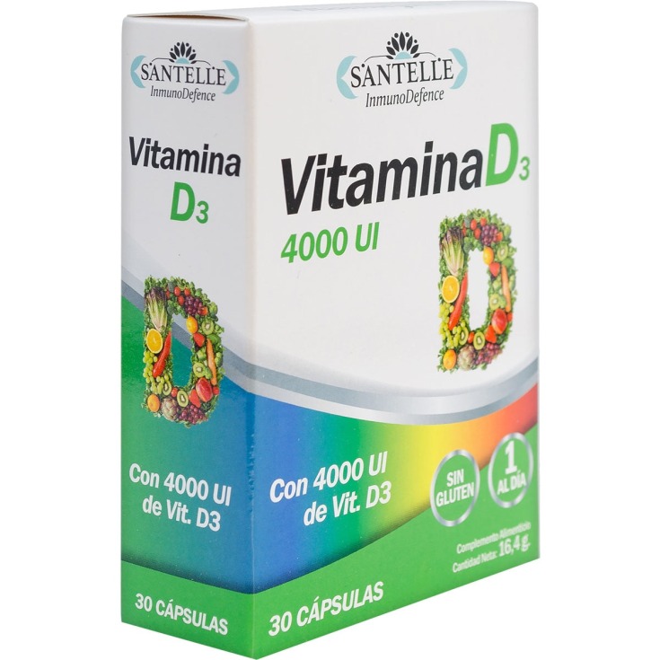 santelle vitamina d3 4000ui sin gluten 30 capsulas 545mg santelle vitamina d3 4000ui sin gluten 30 capsulas 545mg