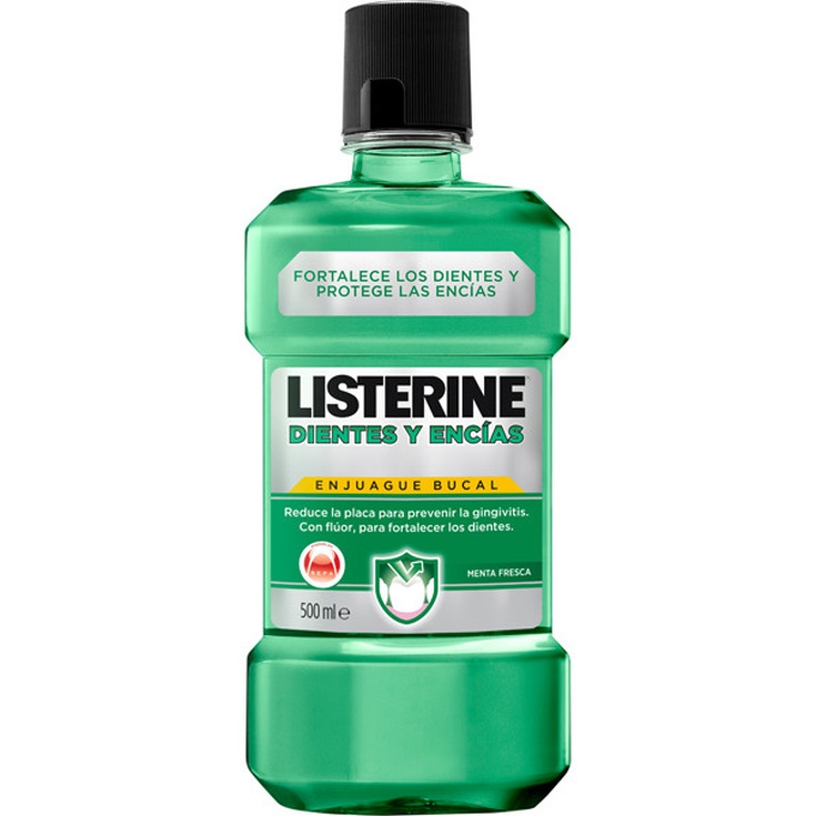 listerine colutorio bucal dientes y encias sabor menta fresca 500ml listerine colutorio bucal dientes y encias sabor menta fresca 500ml