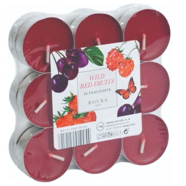 roura pack 18 velas frutos rojos