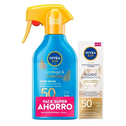 nivea sun pack protege y broncea + luminious fluido