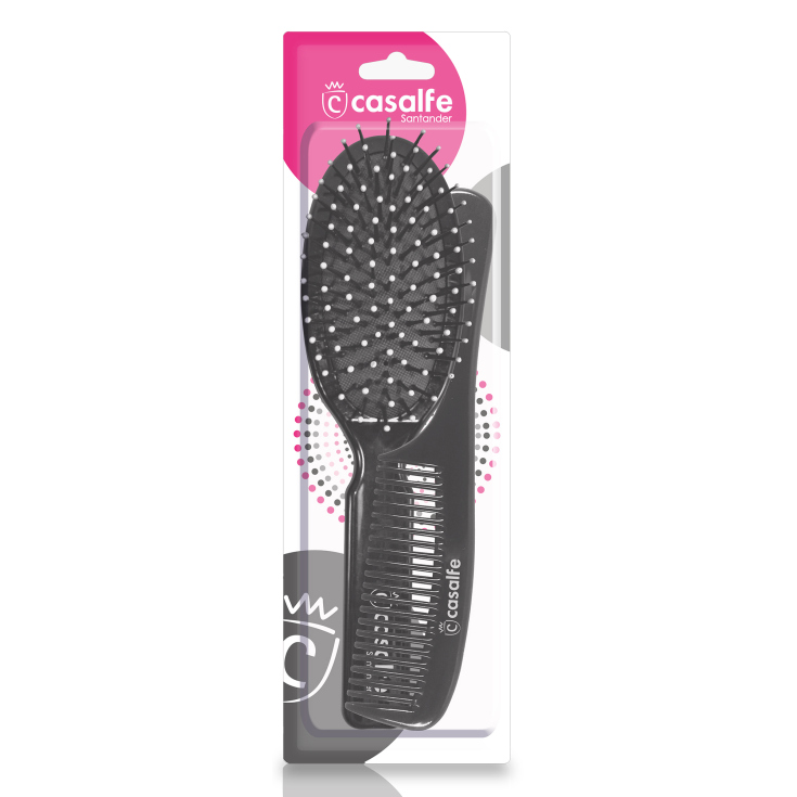 casalfe set cepillo neumatico oval y peine