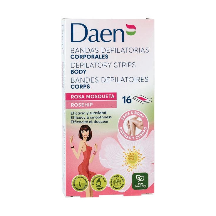 daen bandas depilatorias corporales cera fria rosa mosqueta 16ud daen bandas depilatorias corporales cera fria rosa mosqueta 16ud