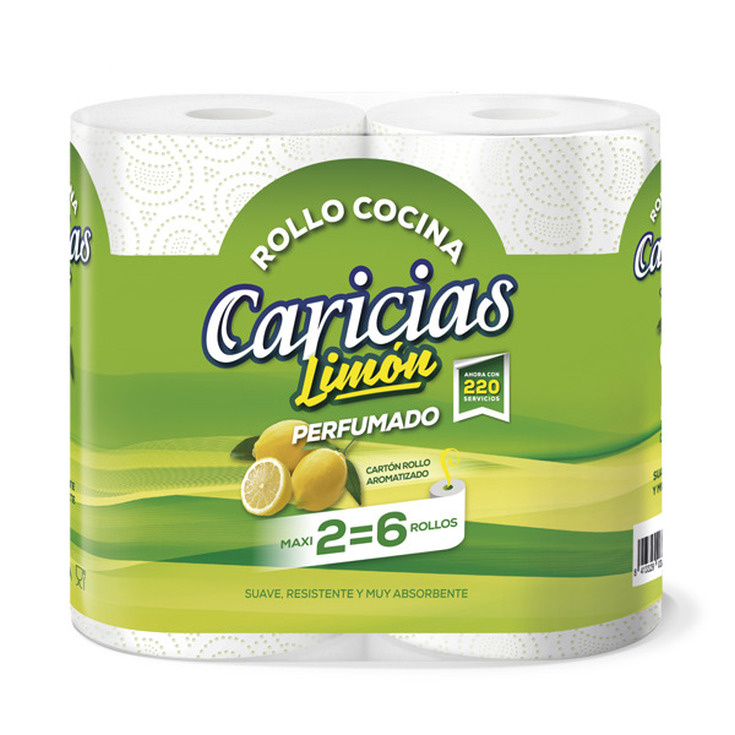 caricias limon rollo de cocina duplo 2 unidades