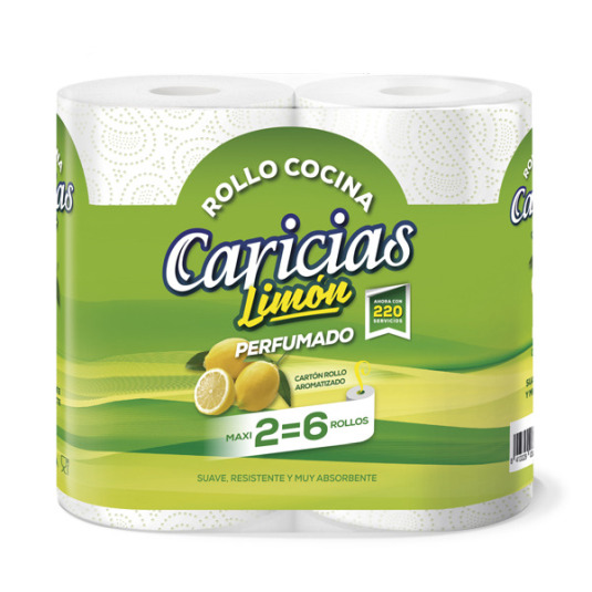 caricias limon rollo de cocina duplo 2 unidades