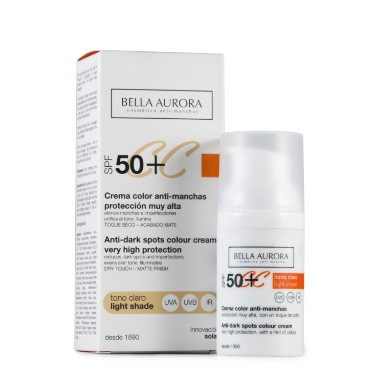 bella aurora cc cream anti-manchas spf50+ tono claro bella aurora cc cream anti-manchas spf50+ tono claro
