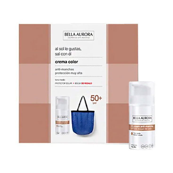 bella aurora cc cream anti-manchas tono claro spf50 30m+ regalo bolso playa bella aurora cc cream anti-manchas tono claro spf50 30m+ regalo bolso playa