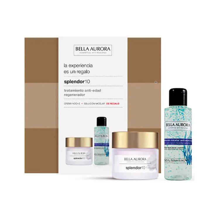bella aurora pack splendor 10 crema noche antiedad + solucion micelar anti-manchas 100ml bella aurora pack splendor 10 crema noche antiedad + solucion micelar anti-manchas 100ml