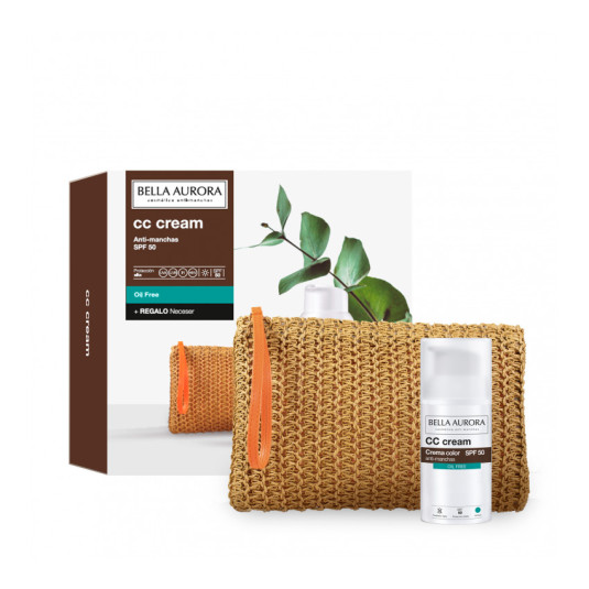 b. aurora cc cream antimanchas spf50 oil free + neceser de regalo