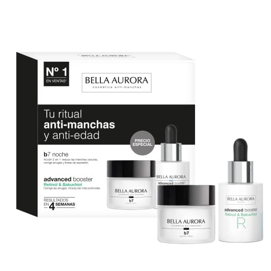 bella aurora b-7 antiedad iluminador nocturno 50ml set 2 piezas