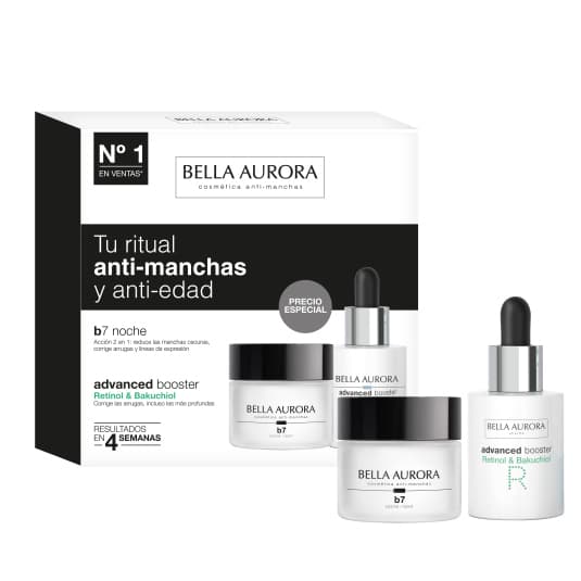 bella aurora b-7 antiedad iluminador nocturno 50ml set 2 piezas