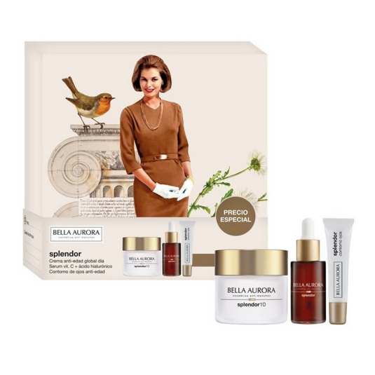 bella aurora splendor 10 crema de dia 50ml set 3 piezas