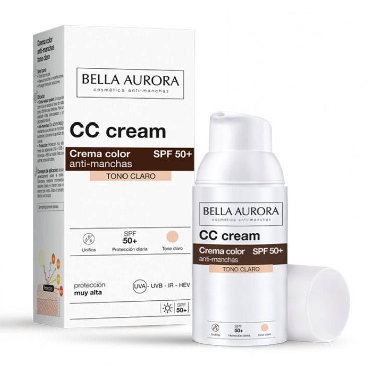 bella aurora cc cream tono claro+bolsa bañador