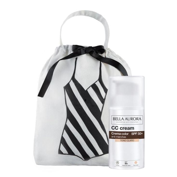 bella aurora cc cream tono claro+bolsa bañador