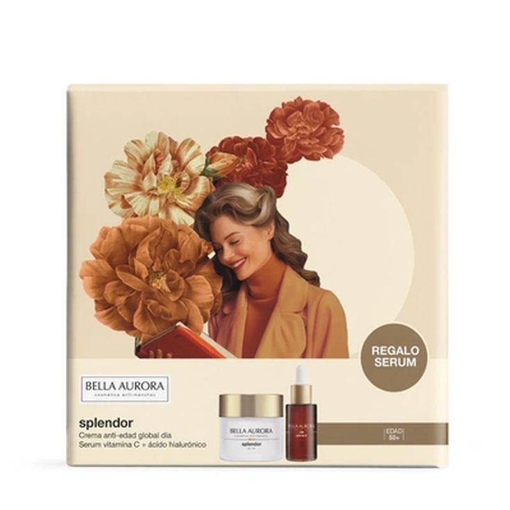 bella aurora splendor día antiedad 50ml + serum vitamina c 30ml