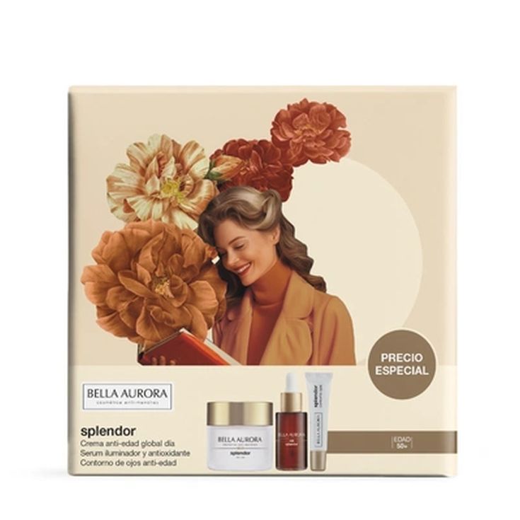 bella aurora set splendor 10 crema de día antiedad 50ml + serum vitamina c 30ml + splendor 10 contorno de ojos antiedad 15ml