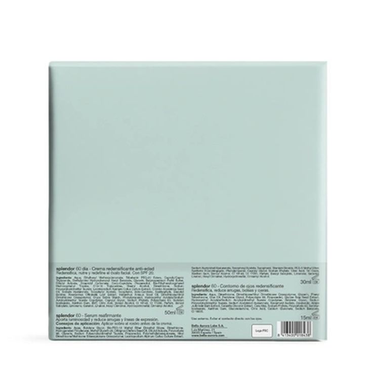 bella aurora splendor 60 50ml + serum reafirmante splendor 60 30ml + contorno de ojos splendor 60 reafirmante 15ml