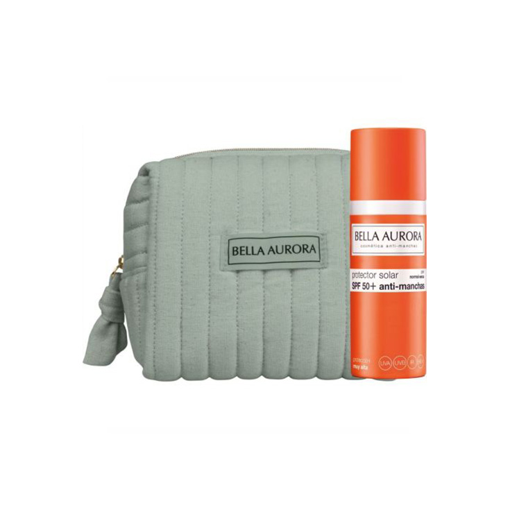 bella aurora solar f-50 fluido piel seca 50ml+ neceser
