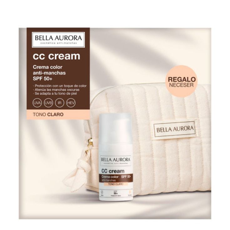 bella aurora cc cream tono claro 30ml+ neceser