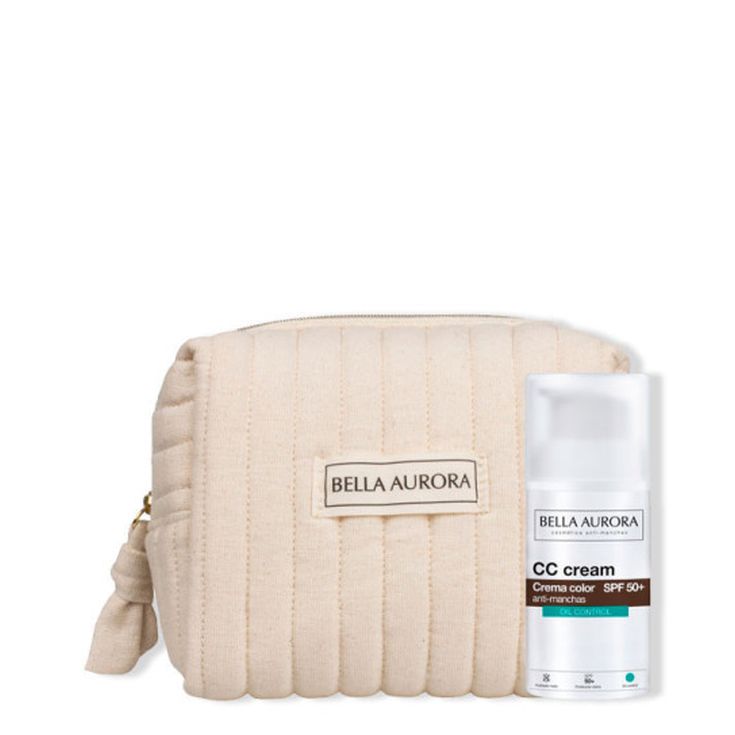 bella aurora cc cream oil free spf50 30ml+neceser