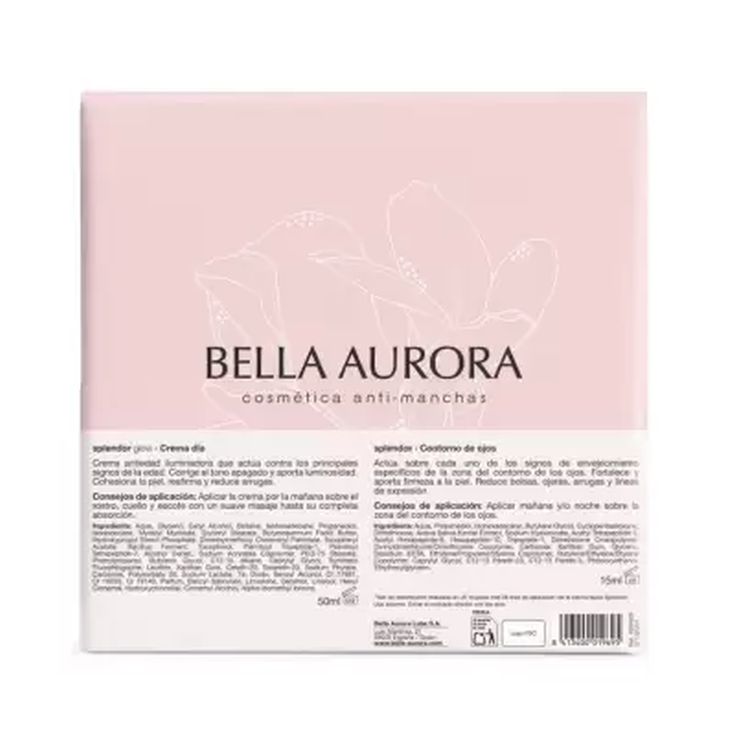 bella aurora splendor glow dia+ contorno ojos