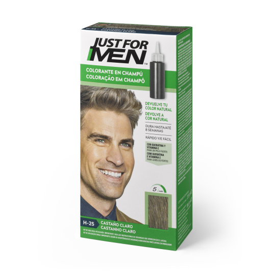 just for men colorante en champu castaño claro 30ml