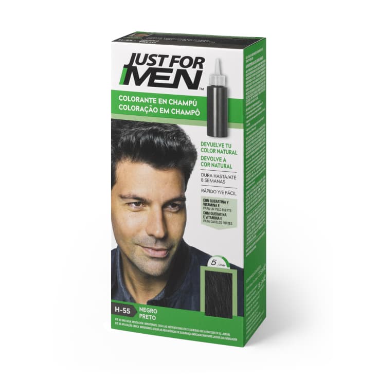 just for men colorante en champu negro natural 30ml