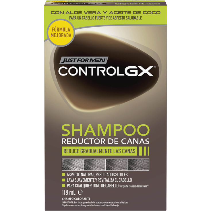 just for men control gx champu colorante reductor de canas 118ml