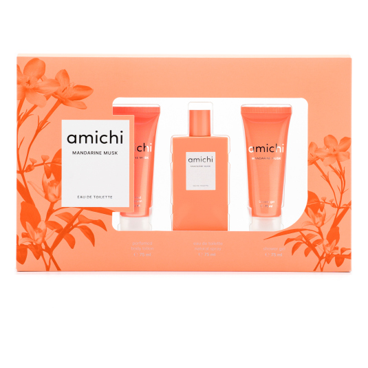 amichi mandarine musk eau de toilette 75 estuche 3 piezas